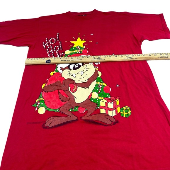 Vintage 1994 Galaxy Taz Tasmanian Devil Christmas T-Shirt Mens XXL Warner Bros - Picture 8 of 11